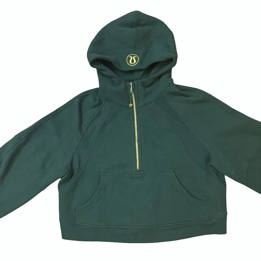 Like New lululemon Scuba Oversized Half-Zip Hoodie, Legacy Green/Gold, Size M/L - Picture 5 of 7